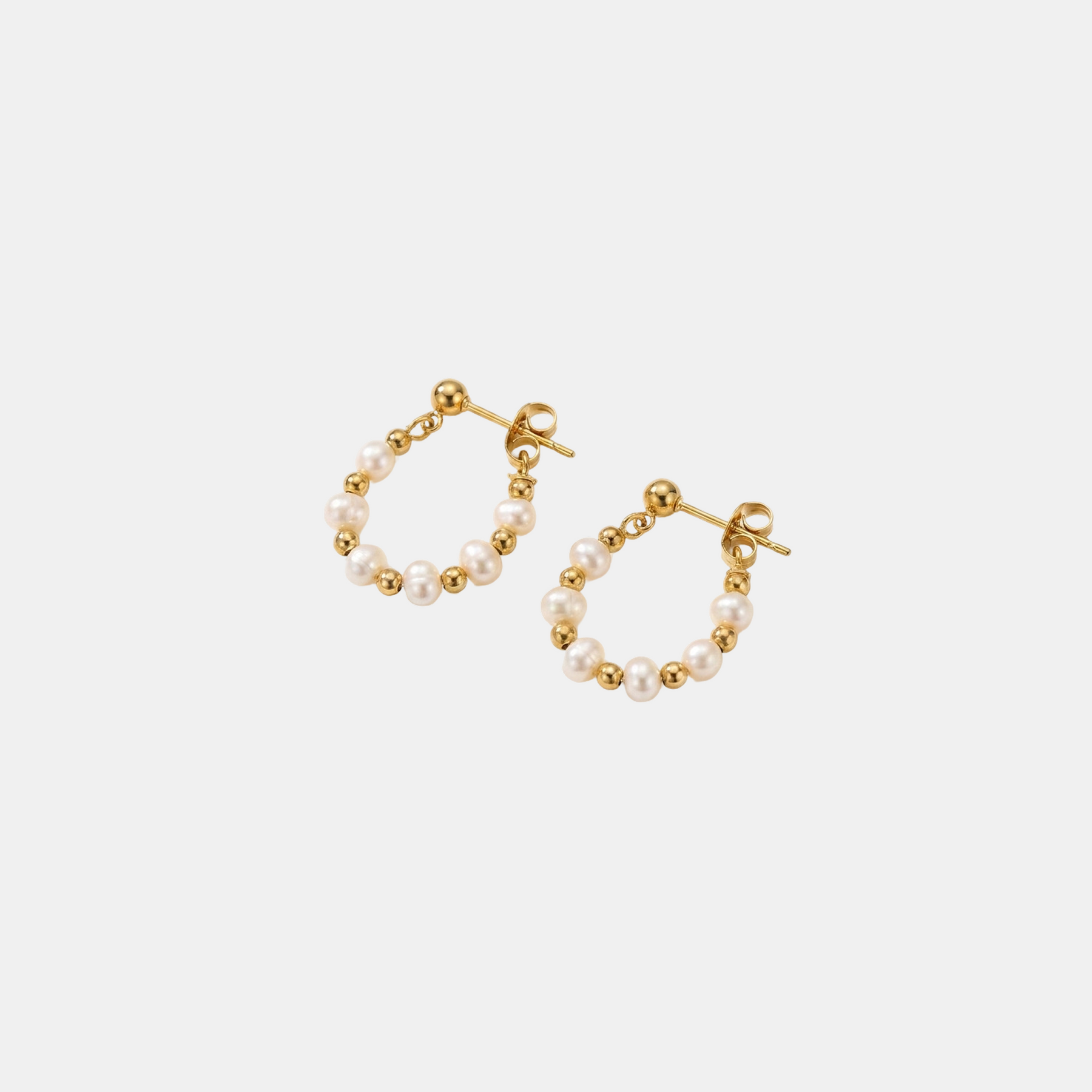 Classic Pearl Hoops