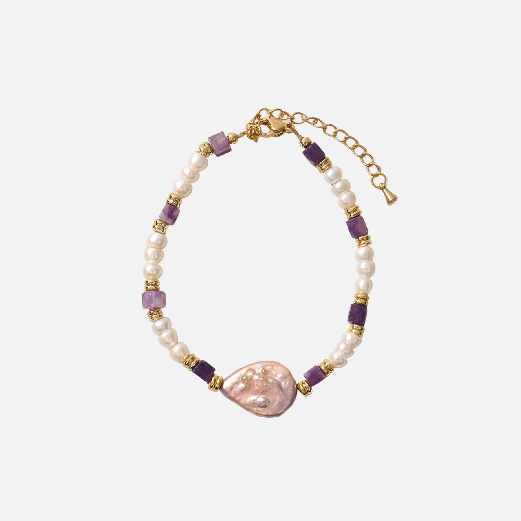 Amethyst Pearl Bracelet