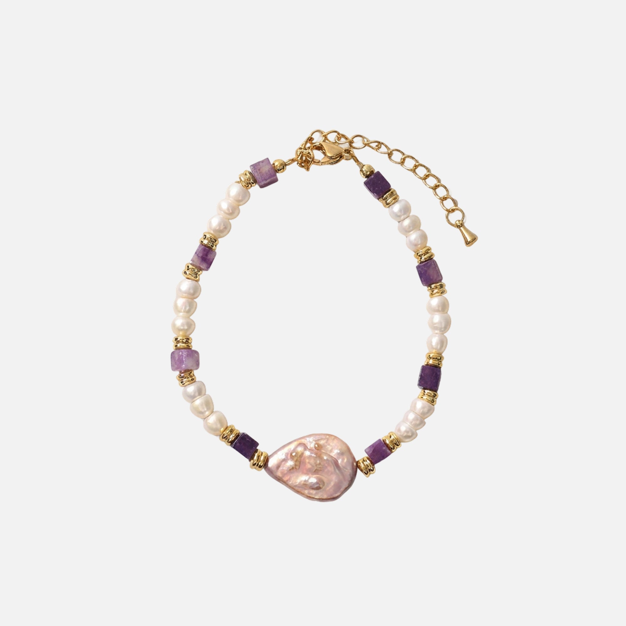 Amethyst Pearl Bracelet