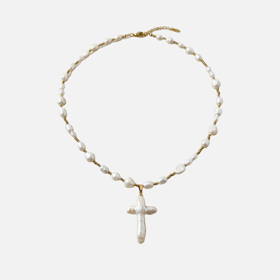 Pearl Cross Necklace