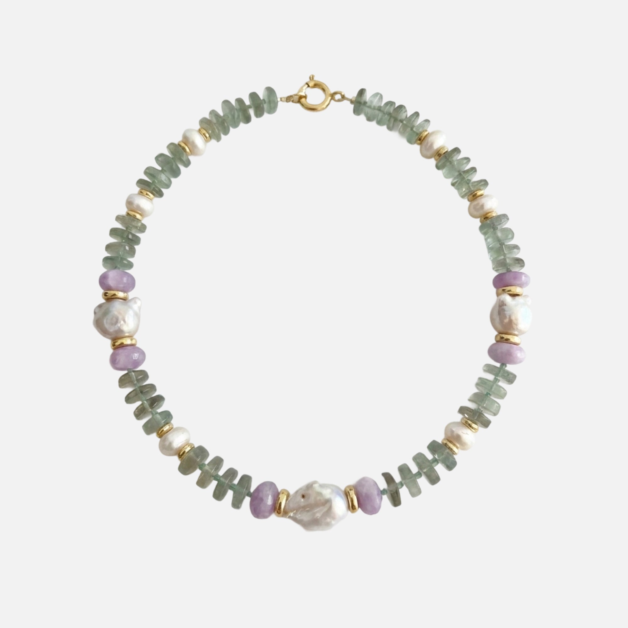 Green Jade Pearl Necklace