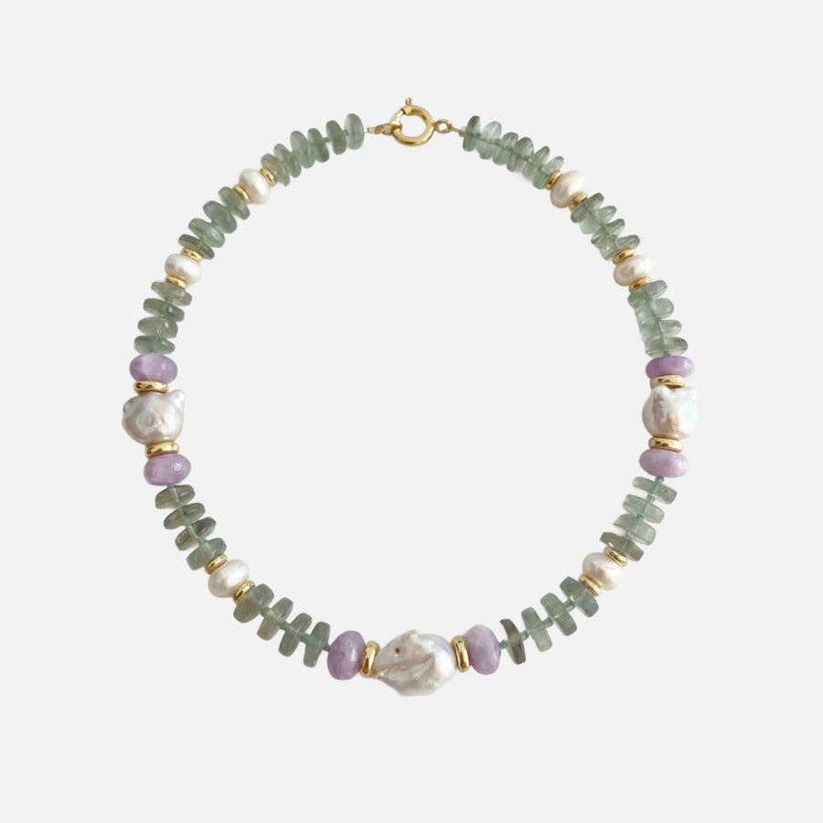 Green Jade Pearl Necklace