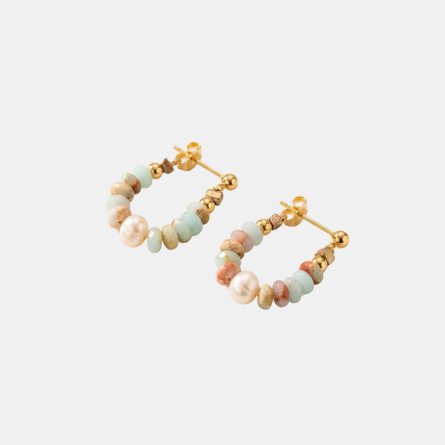 Seashore Beaded Hoops