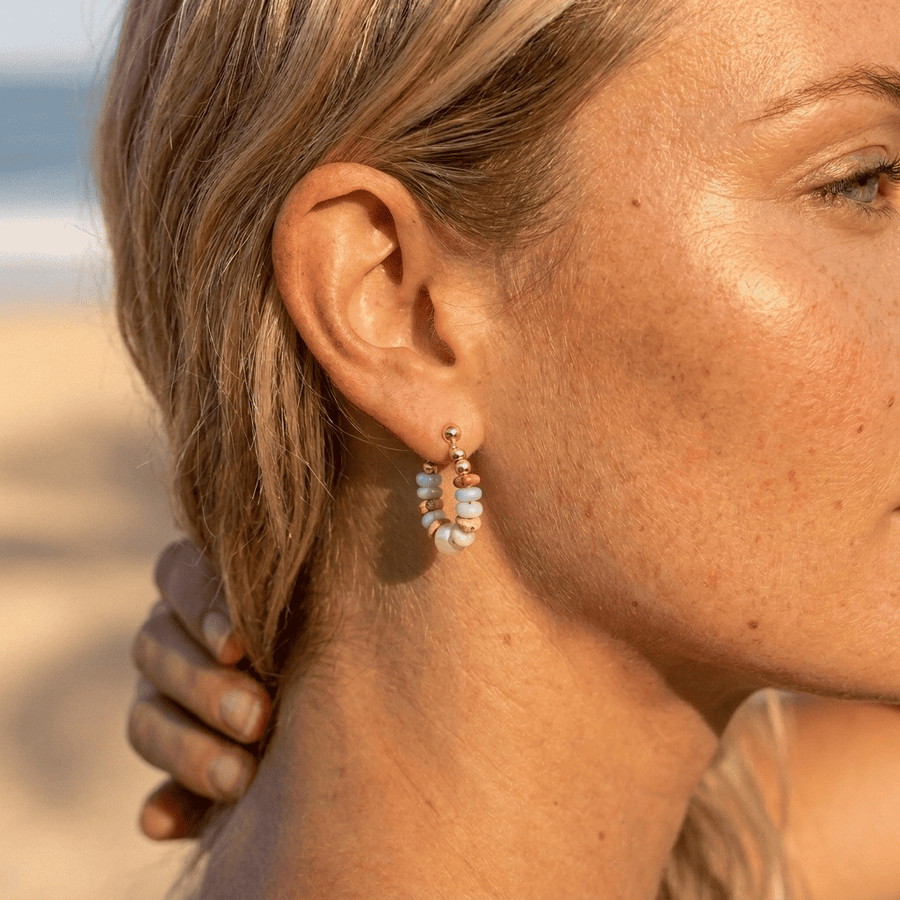 Seashore Beaded Hoops