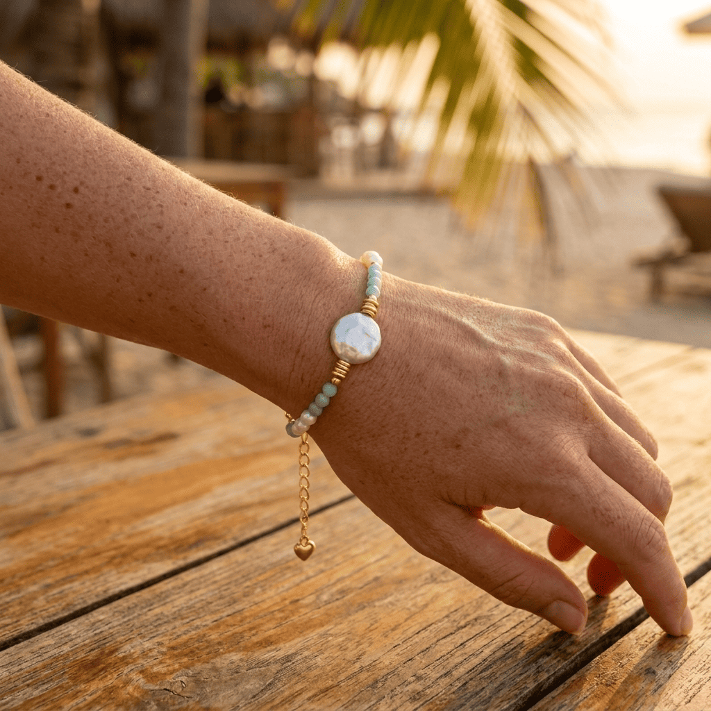 Aqua Pearl Bracelet