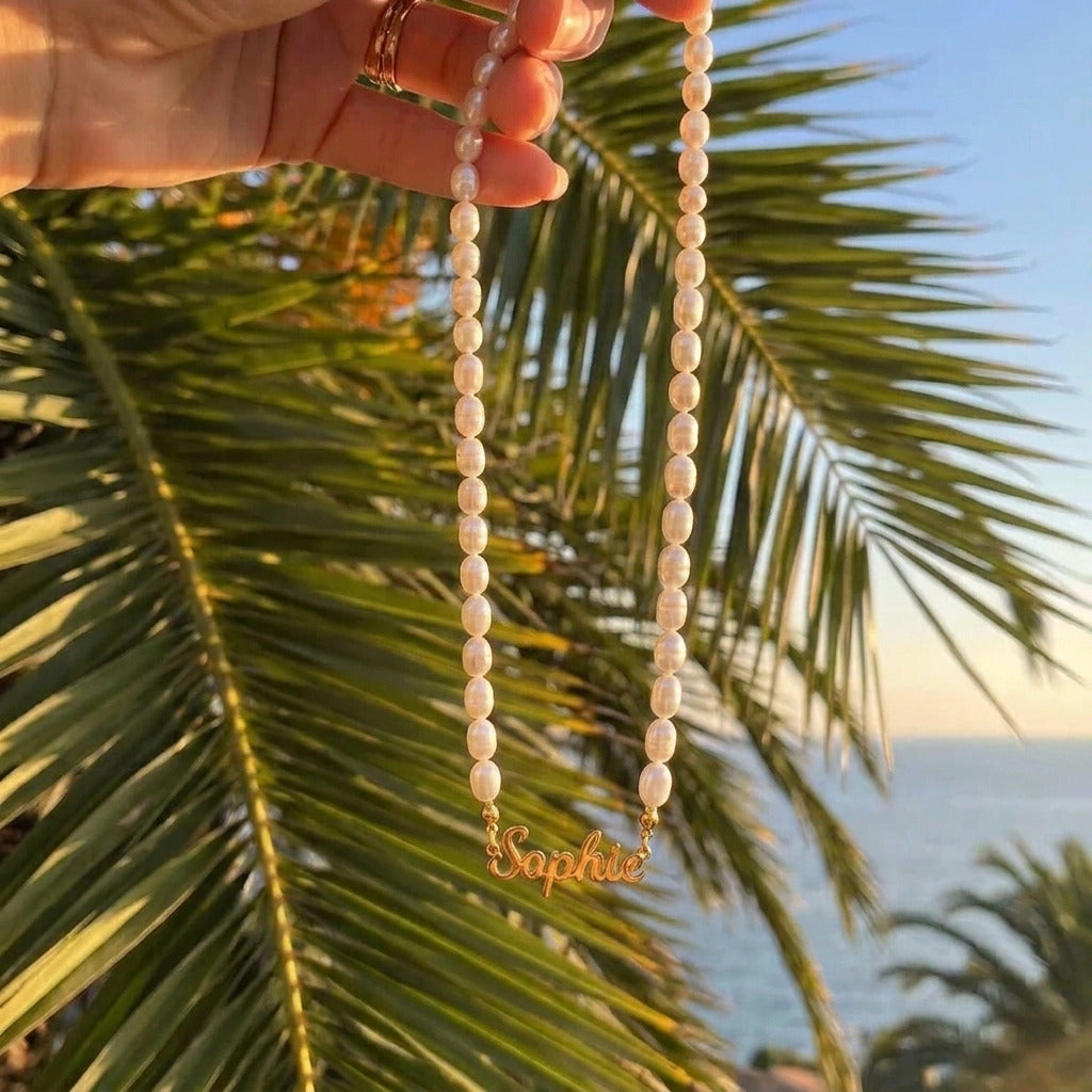 Name Pearl Bead Necklace